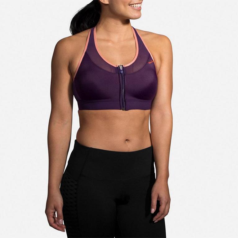 Brooks FastForward Zip Women's Running Bra - Purple (98750-QCZN)